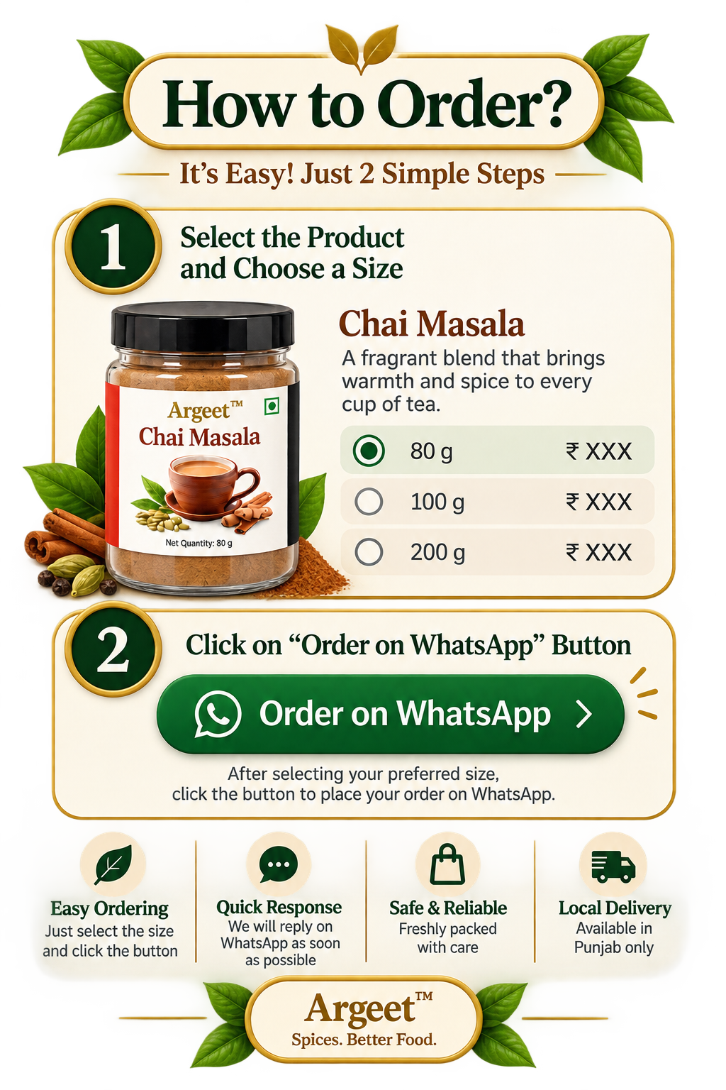 How to order Argeet Spices